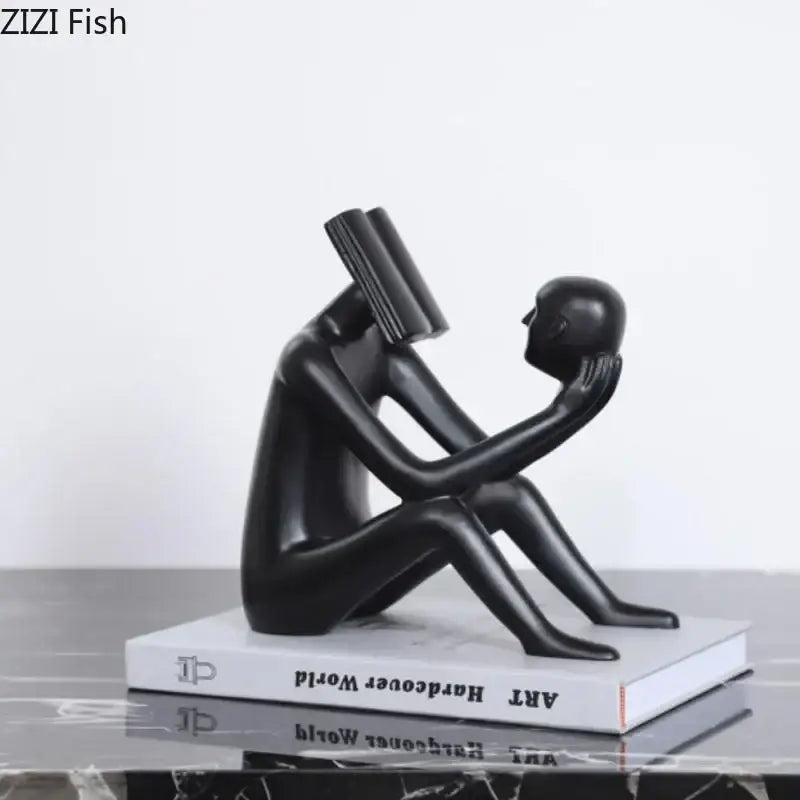 Black Glossy Figure Sculpture