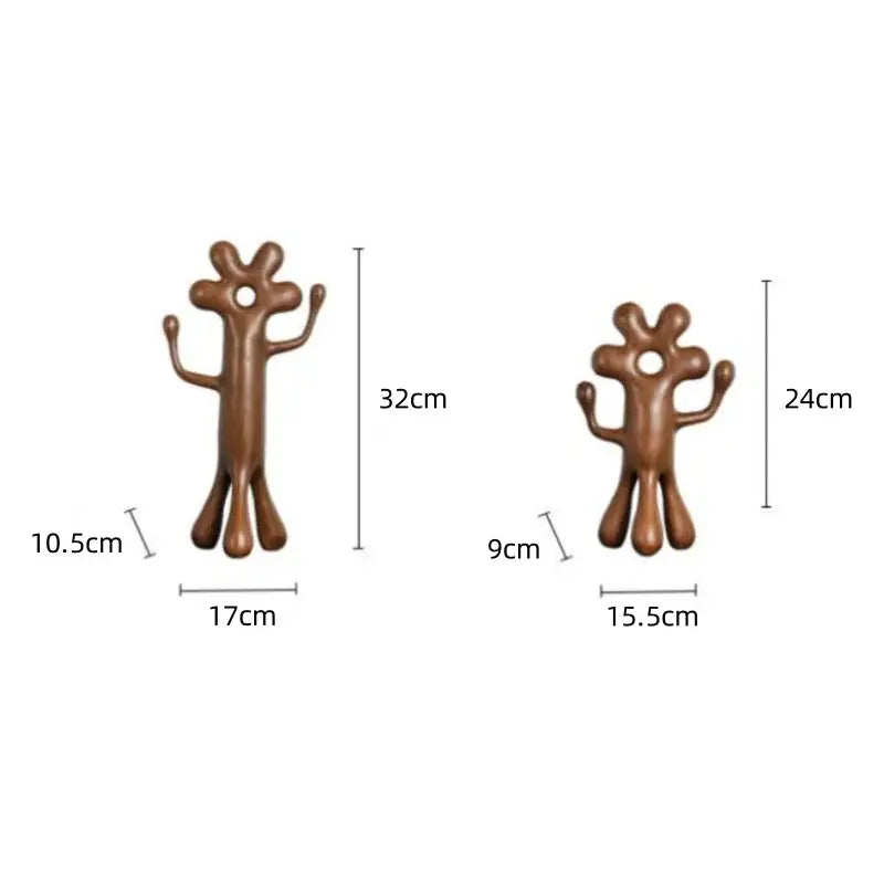 Brown Wooden Abstract Figurines