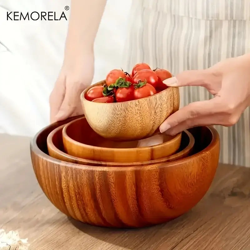 Acacia Wooden Salad Bowl Set