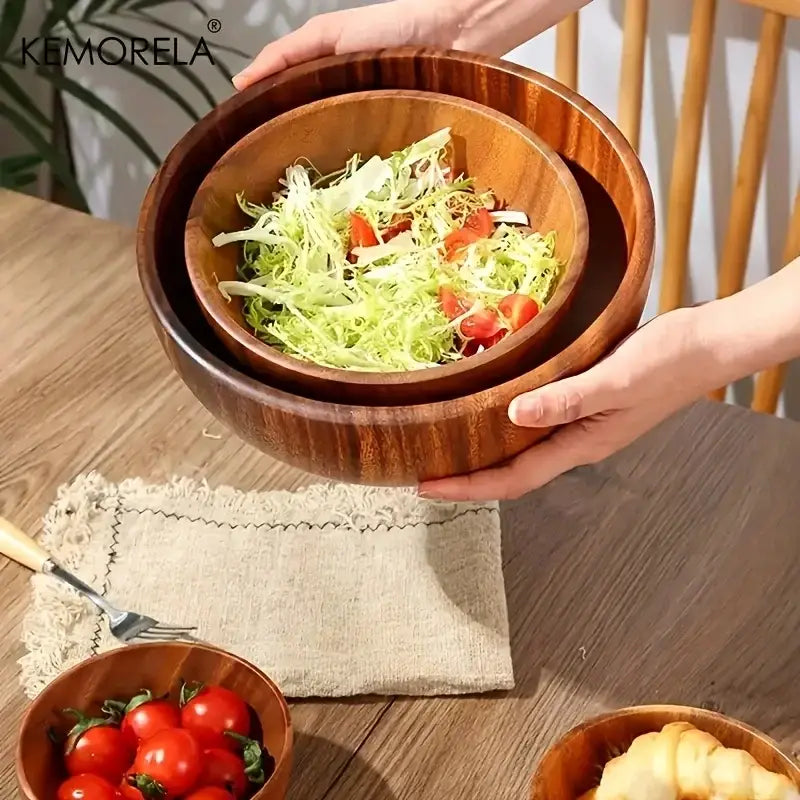 Acacia Wooden Salad Bowl Set