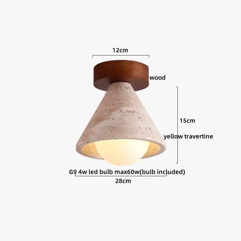 Travertine Stone Ceiling Light
