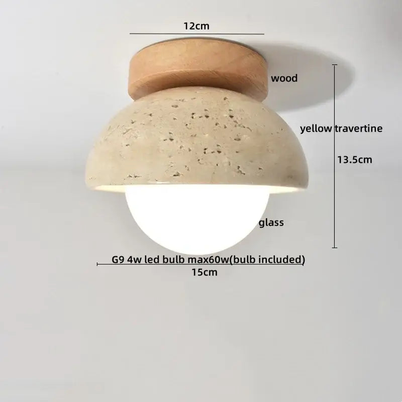 Travertine Stone Ceiling Light