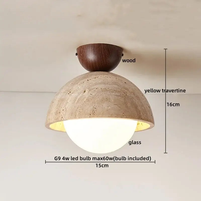 Travertine Stone Ceiling Light