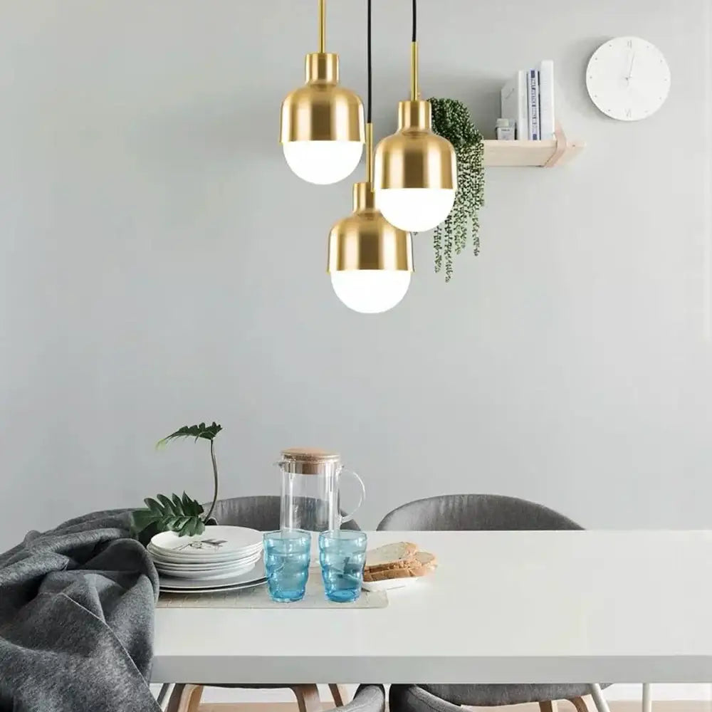 Gold Ball Pendant Light Trio