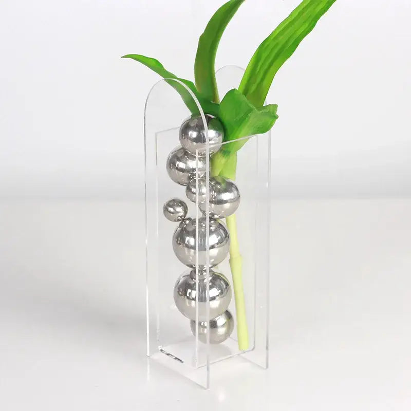 Gold Silver Acrylic Vase
