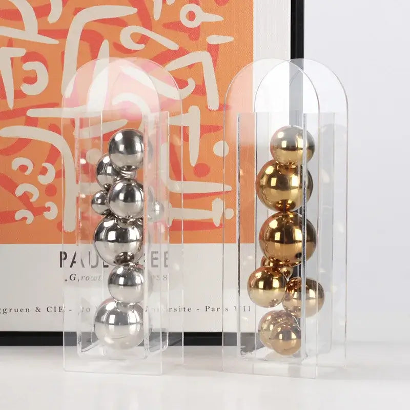 Gold Silver Acrylic Vase