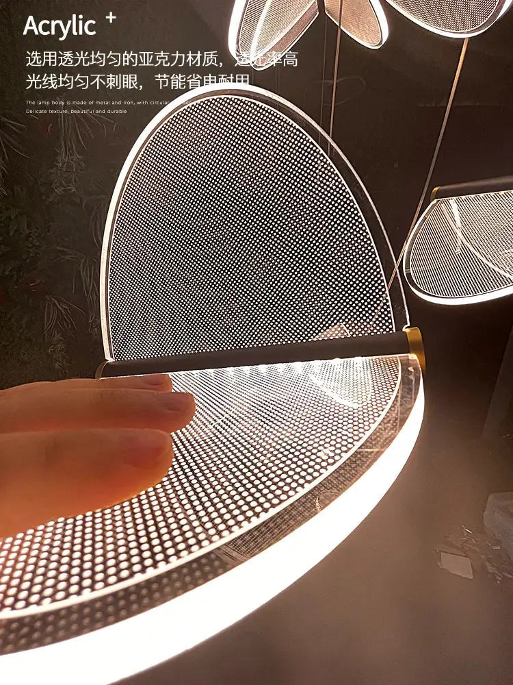 Metallic Mesh Stair Chandelier