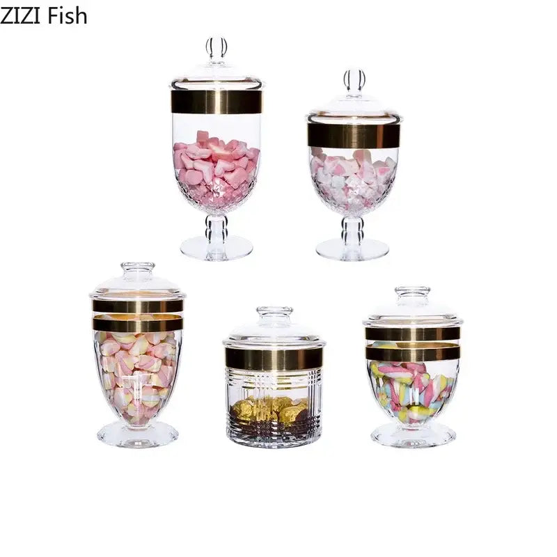 Gold Rim Acrylic Jars