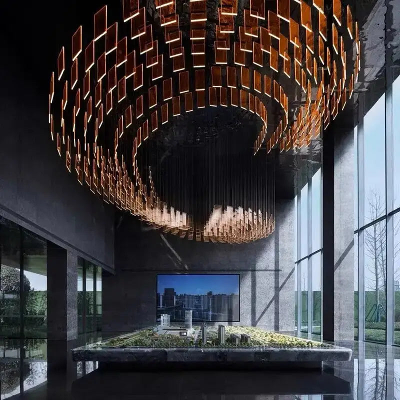 Orange Acrylic Chandelier Light
