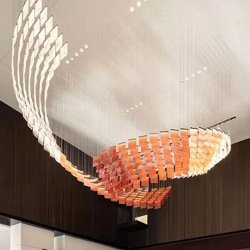 Orange Acrylic Chandelier Light