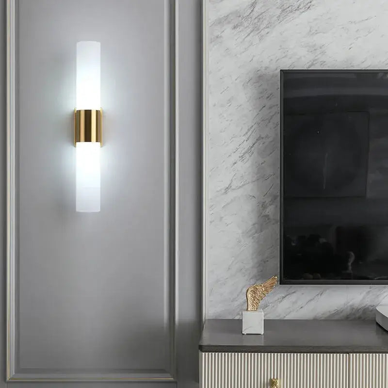 Gold Acrylic Cylinder Lamp