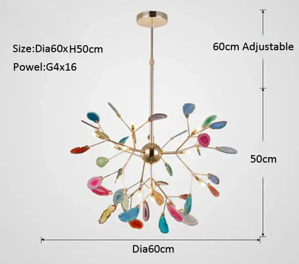 Gold Agate Branch Chandelier