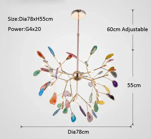 Gold Agate Branch Chandelier