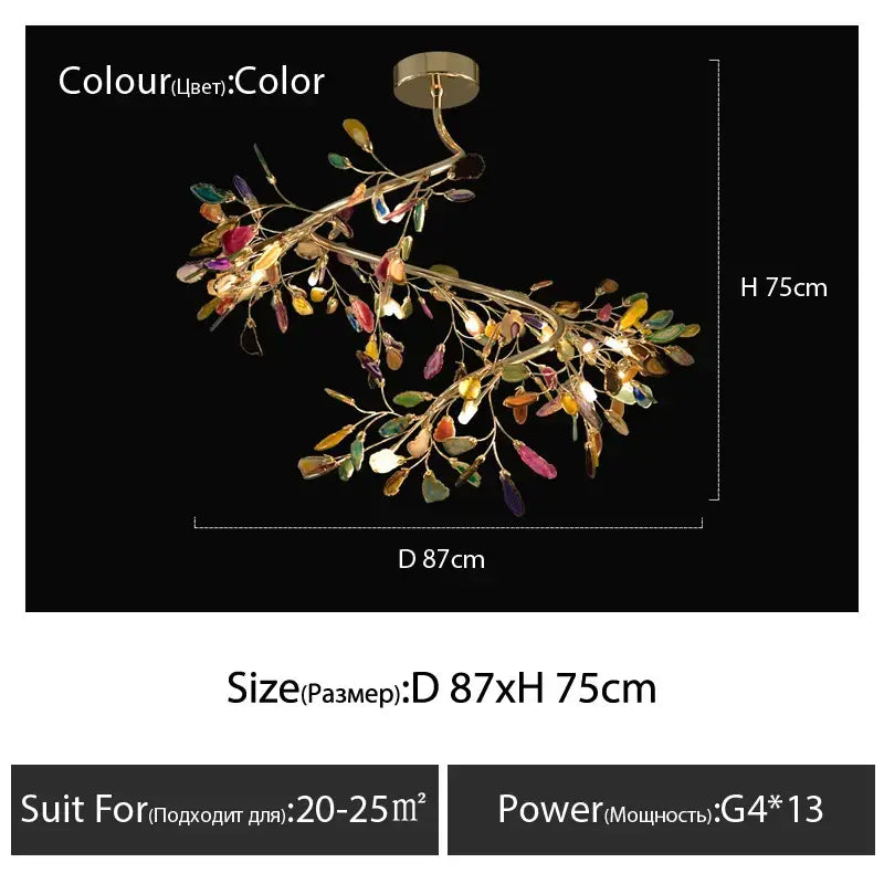 Gold Agate Branch Chandelier