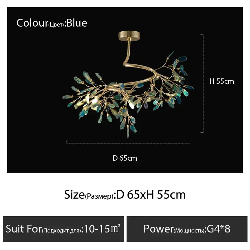 Gold Agate Branch Chandelier