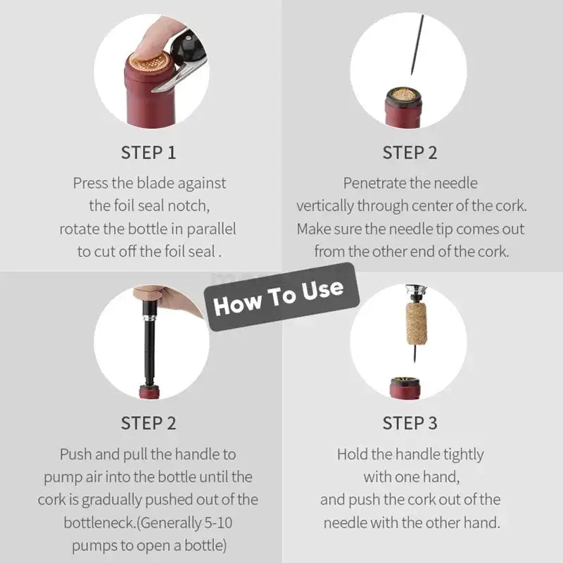 Black Air Pump Corkscrew
