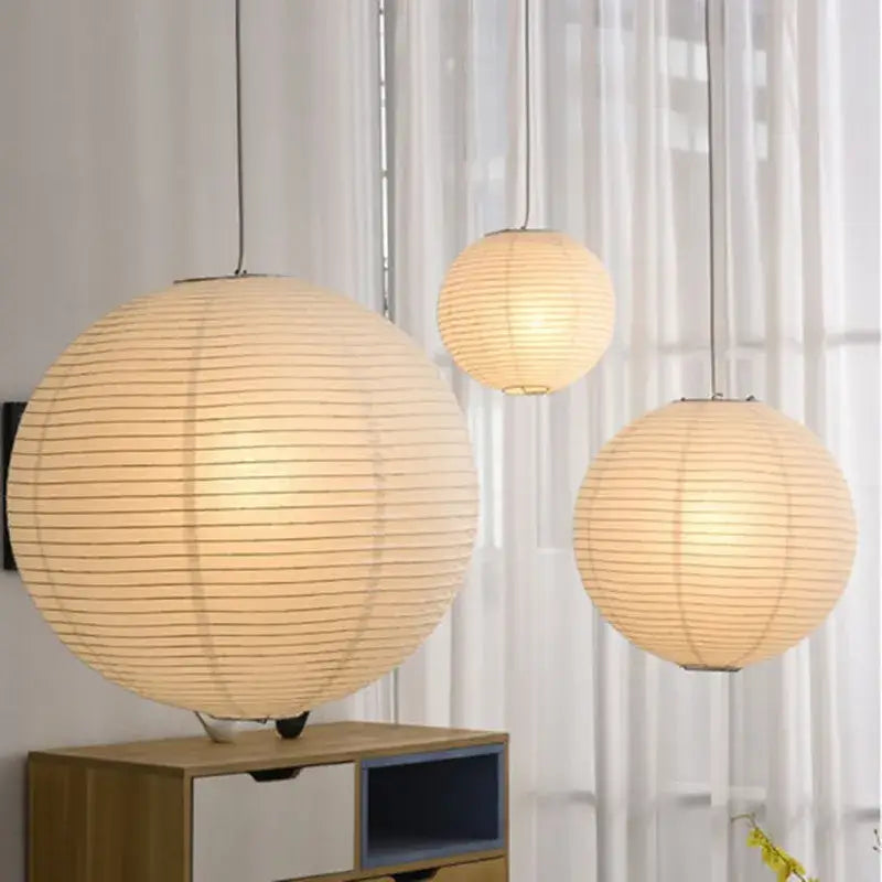 Vintage Rice Paper Pendant Light Dining Room