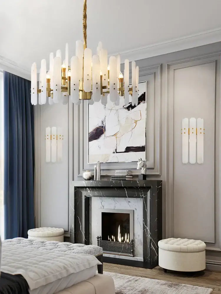 Gold Alabaster Chandelier