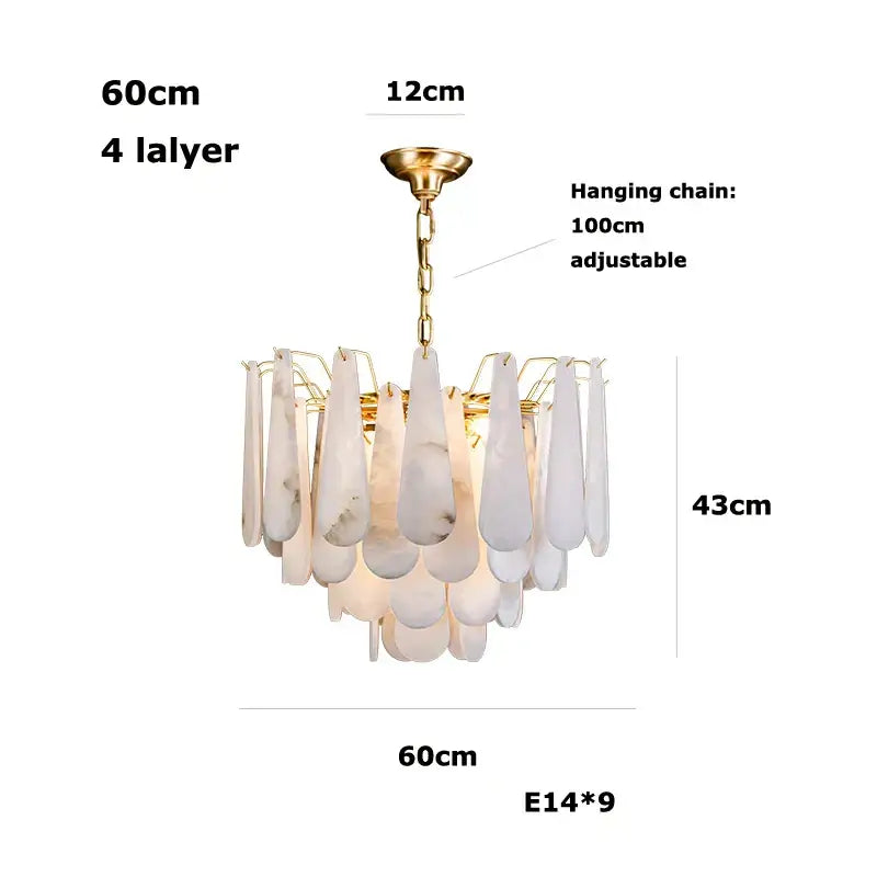 White Alabaster LED Chandelier