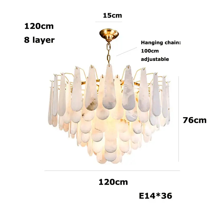 White Alabaster LED Chandelier