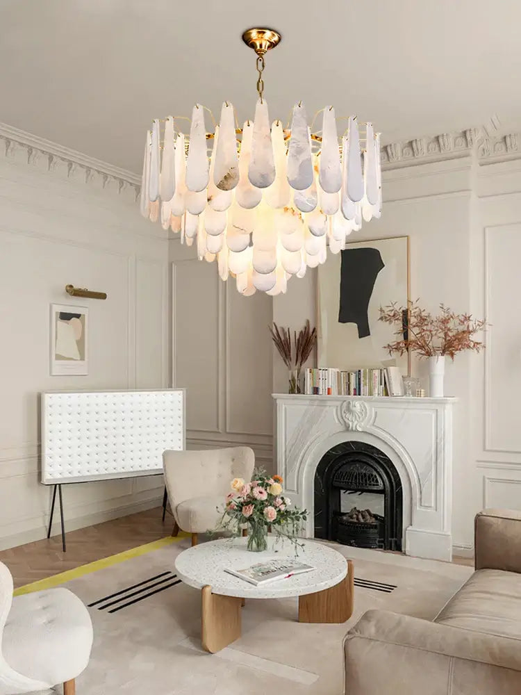 White Alabaster LED Chandelier