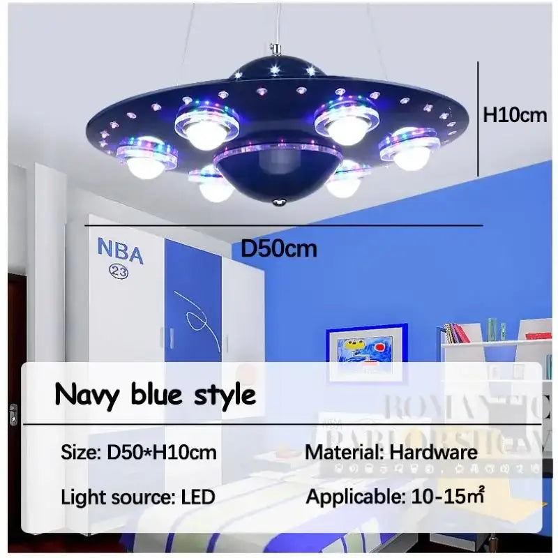 Blue Iron UFO Chandelier