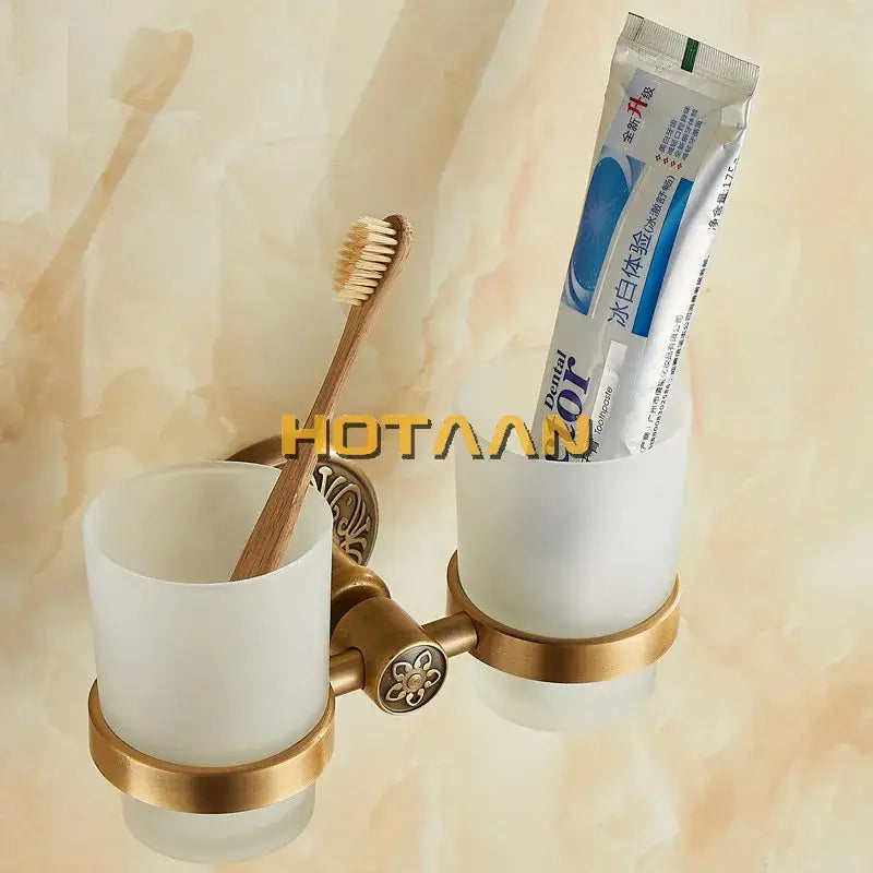 Floral Brass Tumbler Holder