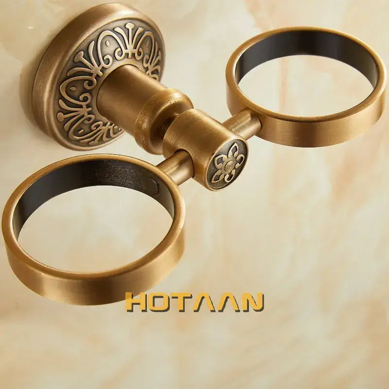 Floral Brass Tumbler Holder