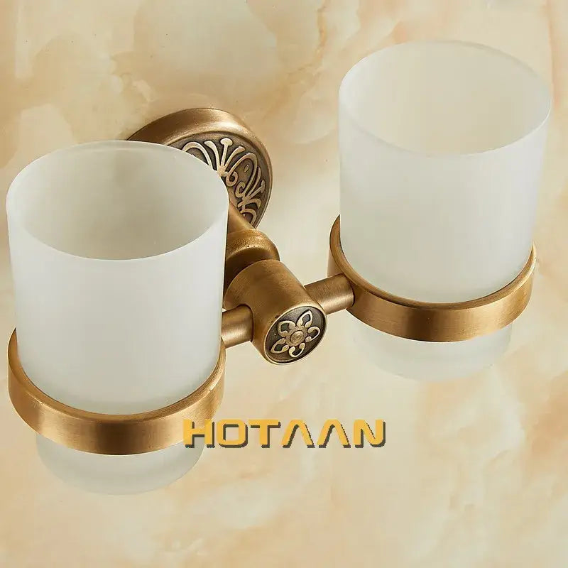 Floral Brass Tumbler Holder