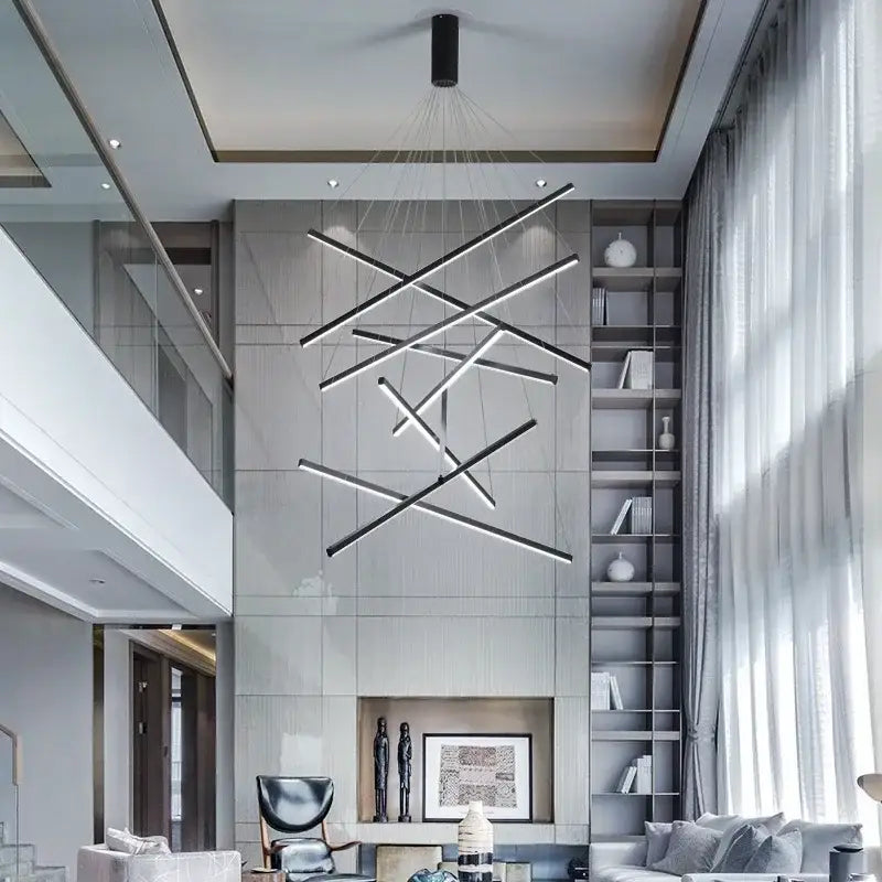 Black Aluminum LED Chandelier 9-Head