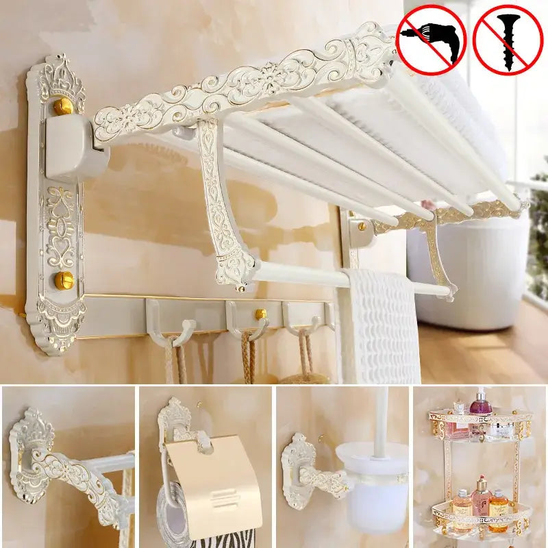 White Gold Bath Hardware Set