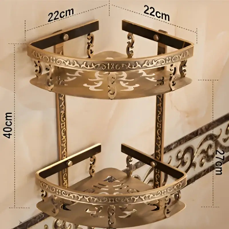 Gold Two-Tier Bathroom Shelf