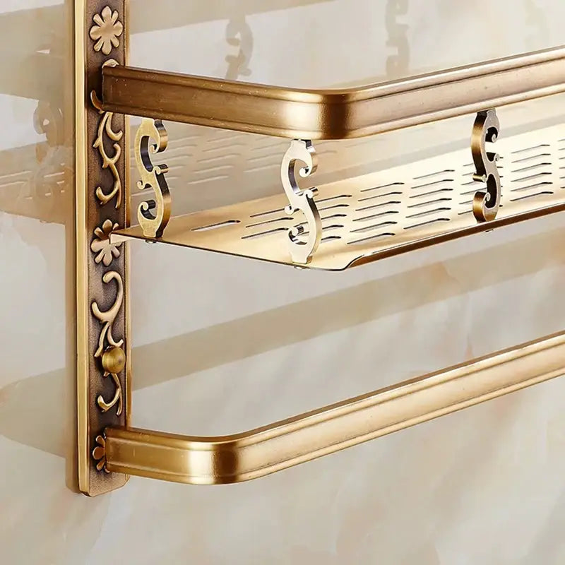 Gold Two-Tier Bathroom Shelf