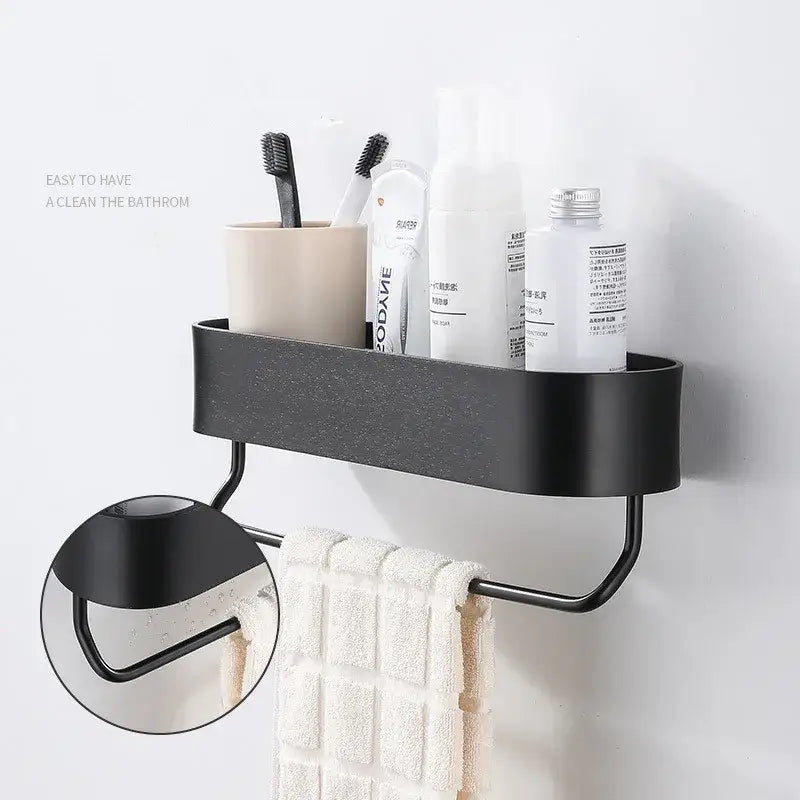 Black Aluminum Bathroom Shelf