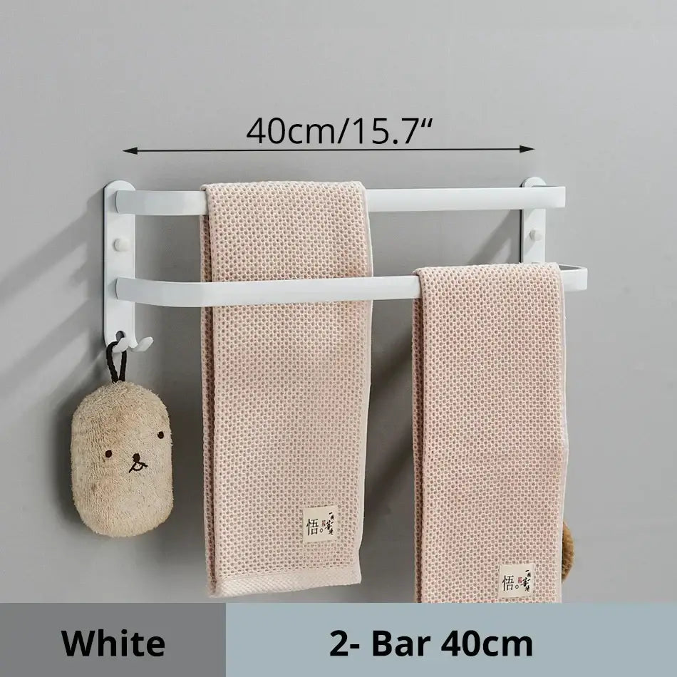 Black Aluminum Triple-Tier Towel Rack 50cm