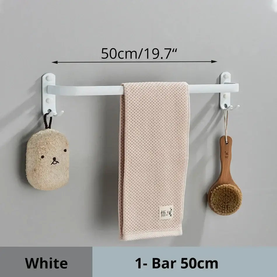 Black Aluminum Triple-Tier Towel Rack 50cm