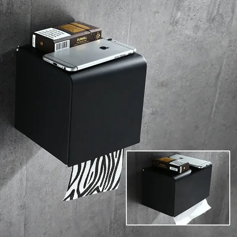 Black Wall Toilet Paper Rack