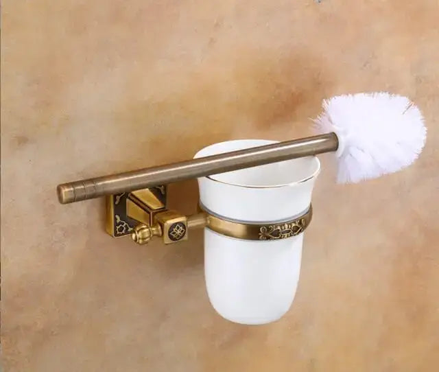 Brass Ceramic Brush Holder