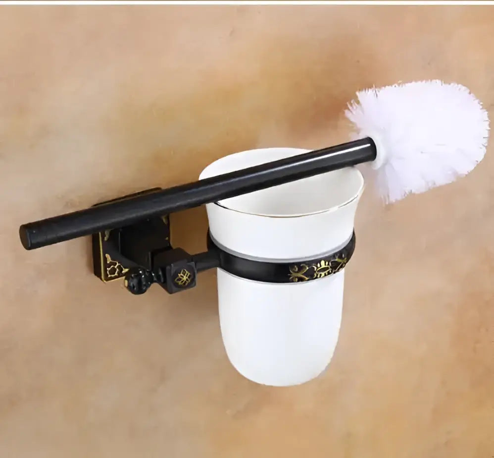 Brass Ceramic Brush Holder