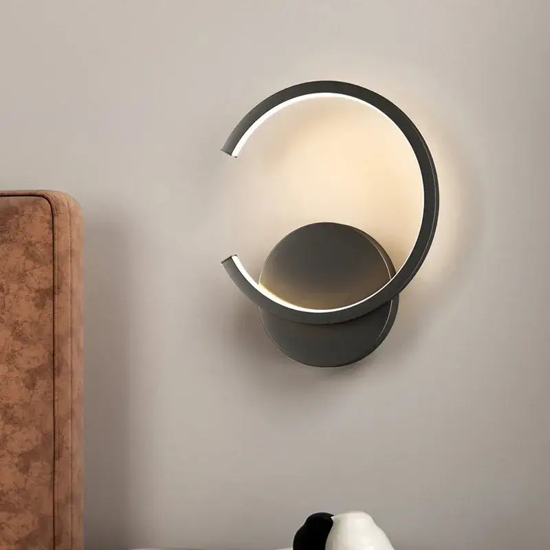 Black Circular Aluminum LED Wall Lamp 10W