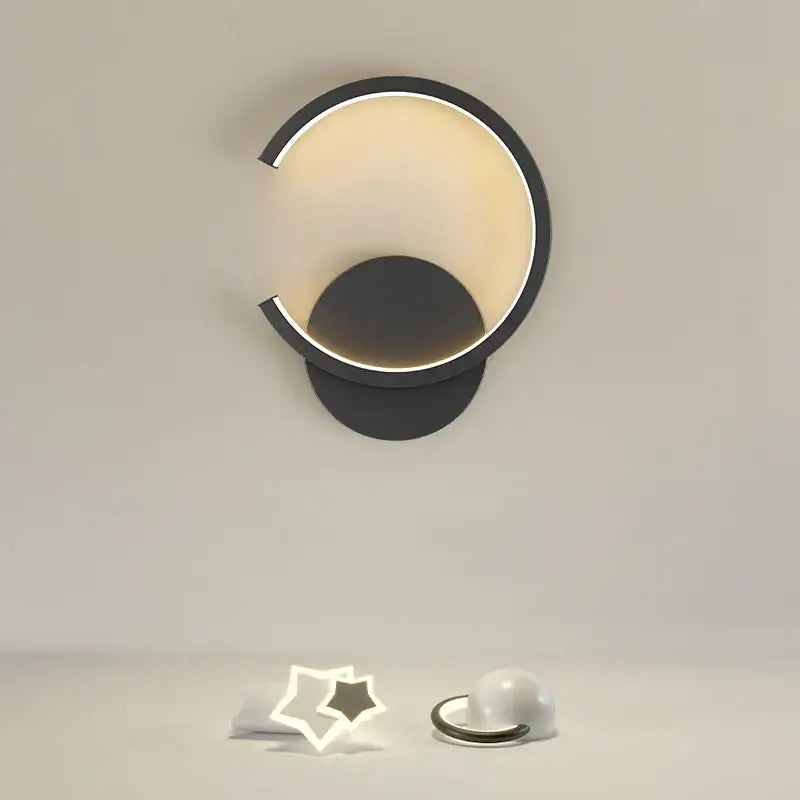Black Circular Aluminum LED Wall Lamp 10W