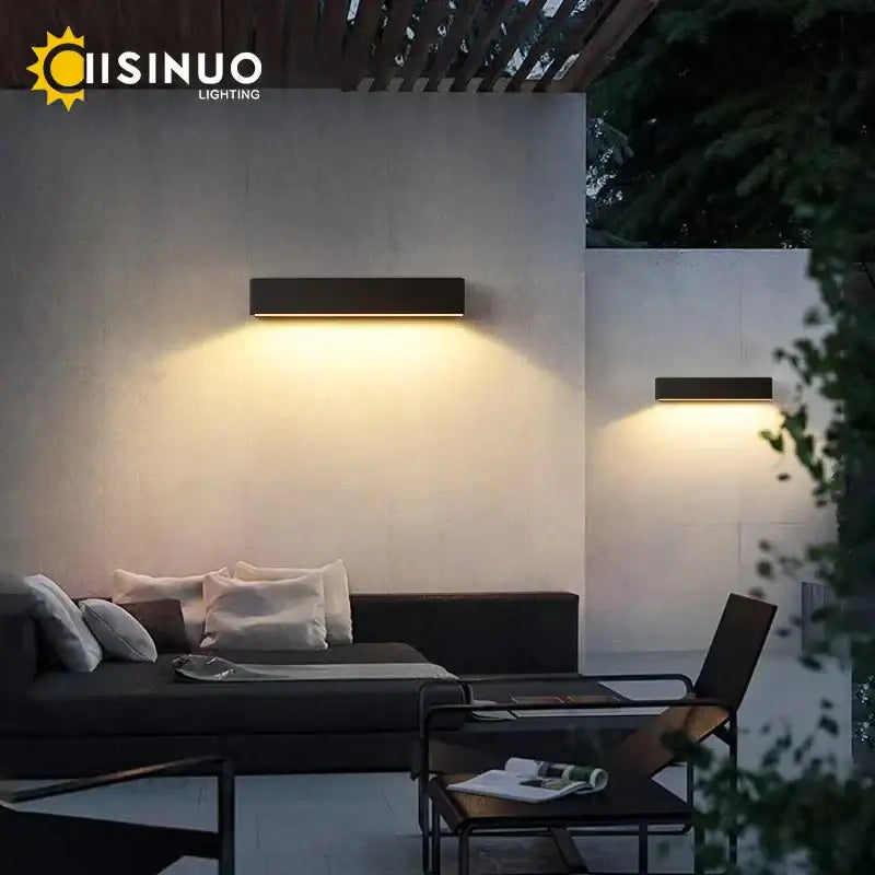 Black Waterproof Outdoor Wall Sconce 50cm