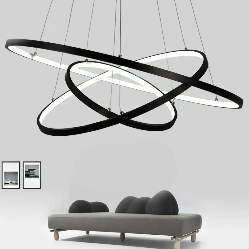 Gold Aluminum Ring Chandelier