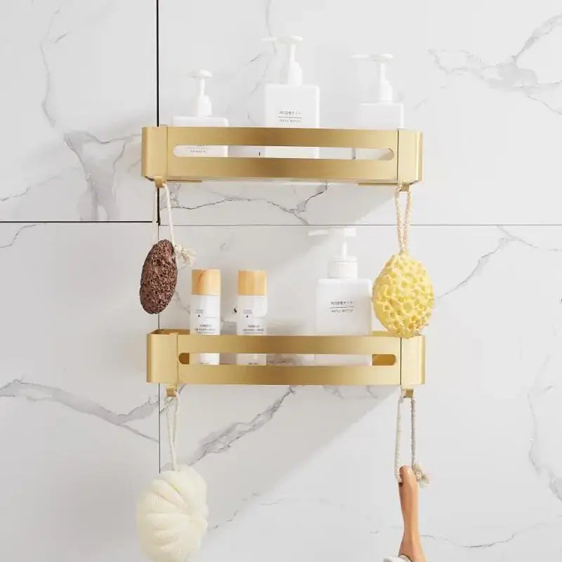 Gold Aluminum Shower Rack