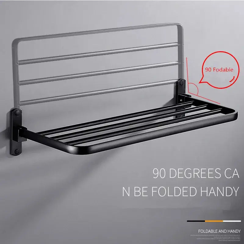 Aluminum Towel Rack Black