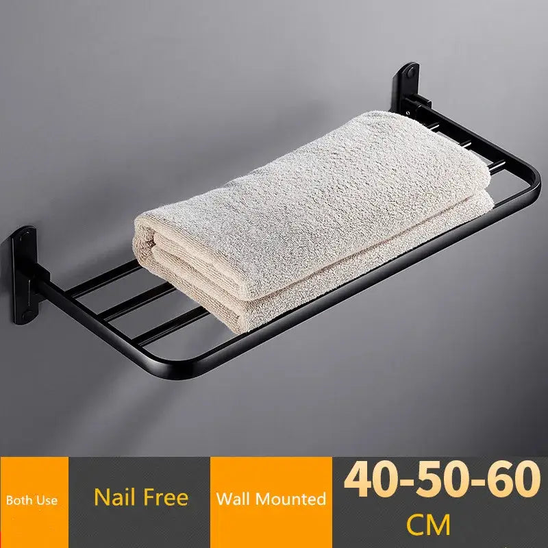 Aluminum Towel Rack Black