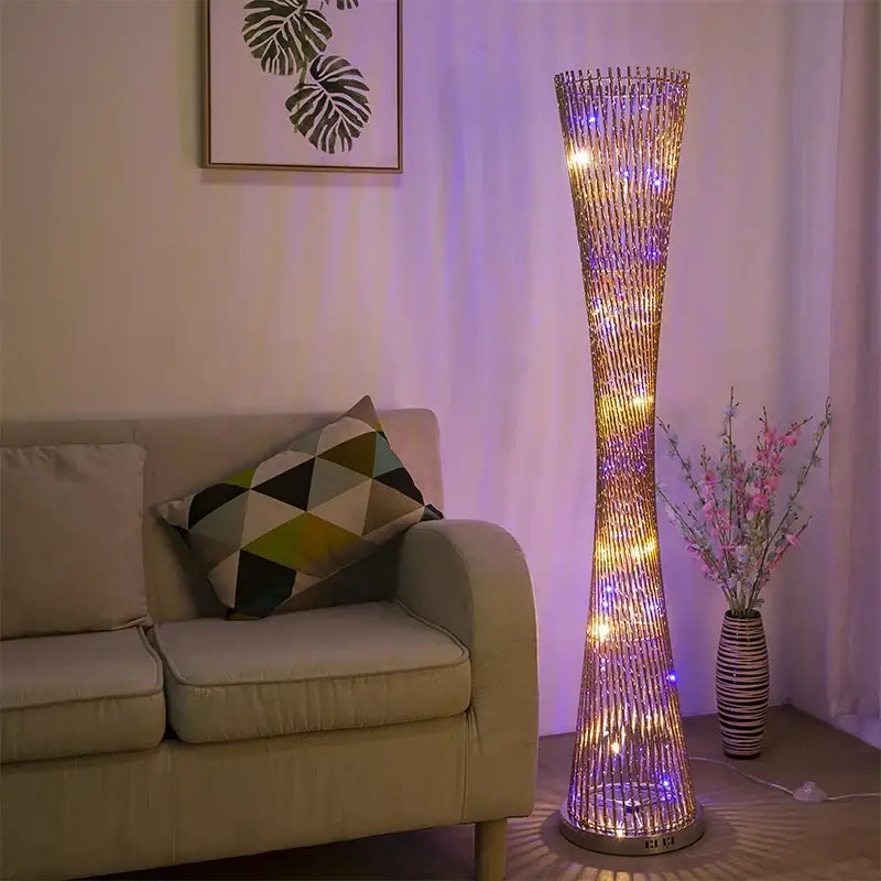 Silver Aluminum Floor Lamp