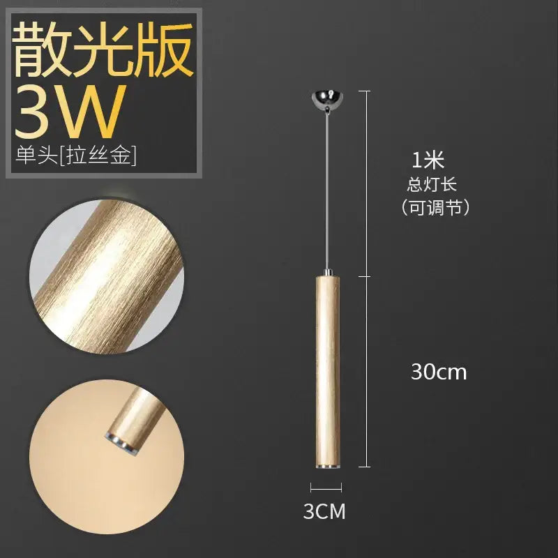 Gold Silver Tube Pendant