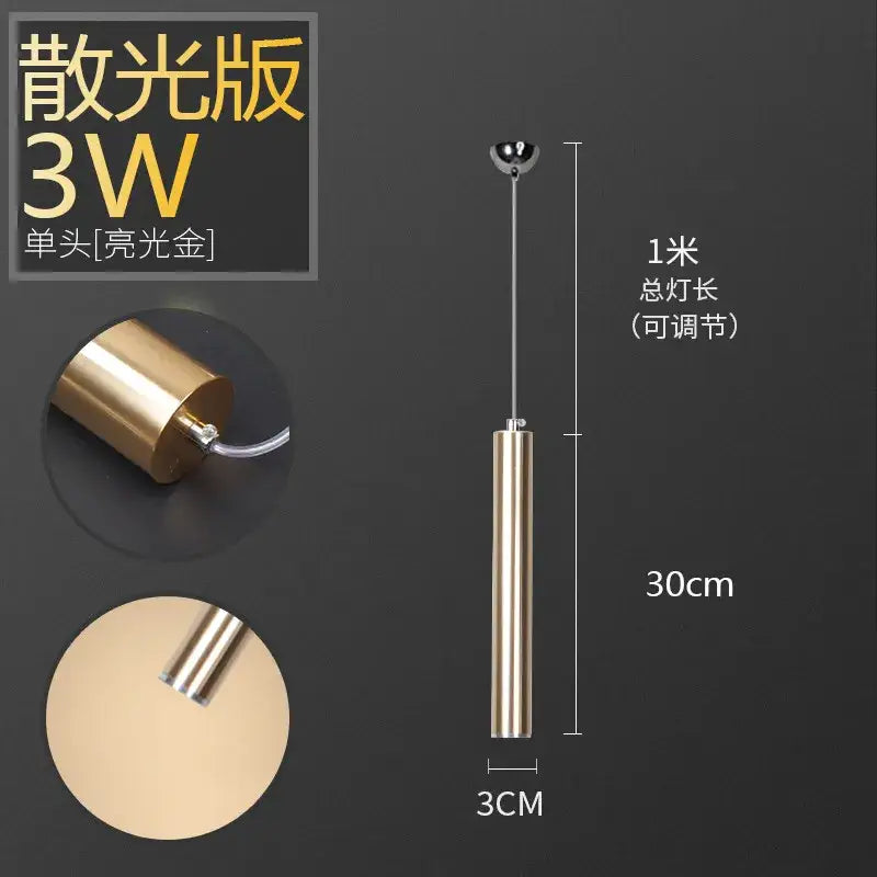 Gold Silver Tube Pendant