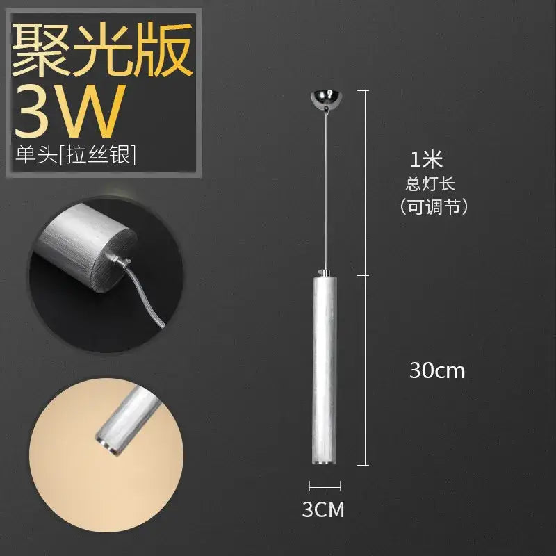 Gold Silver Tube Pendant